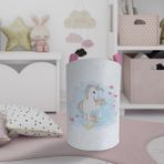 Mekta Home Bebek ve Çocuk Odası Kalpli Unicorn Desenli Oyuncak Sepeti - Renkli