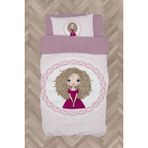 Mekta Home Bebek ve Çocuk Odası Kıvırcık Saçlı Prenses Kız Deseli Nevresim Takımı - Renkli - 160 x 230 cm