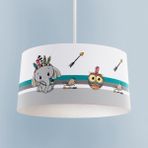 Mekta Home Bebek ve Çocuk Odası Kızılderili Filli ve Seksek Desenli Avize - Renkli - 1