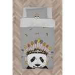 Mekta Home Bebek ve Çocuk Odası Kızılderili Panda Desenli Nevresim Takımı - Renkli - 160 x 230 cm