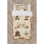 Mekta Home Bebek ve Çocuk Odası Korsan Kuru Kafa Çerçeveli Nevresim Takımı - Renkli - 160 x 230 cm