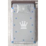 Mekta Home Bebek ve Çocuk Odası Kral Tacı ve Yıldız Desenli Yatak Örtüsü - Renkli - 140 x 220 cm