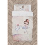 Mekta Home Bebek ve Çocuk Odası Kuğu ve Balerin Desenli Nevresim Takımı - Renkli - 160 x 230 cm