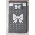 Mekta Home Bebek ve Çocuk Odası Kurdele Desenli Gri Yatak Örtüsü - Renkli - 140 x 220 cm