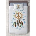 Mekta Home Bebek ve Çocuk Odası Kuş Desenli Yatak Örtüsü - Renkli - 140 x 220 cm