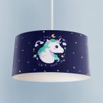 Mekta Home Bebek ve Çocuk Odası Lacivert Unicorn Desenli Avize - Renkli - 1