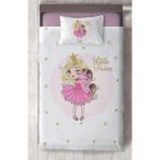 Mekta Home Bebek ve Çocuk Odası Little Princess Desenli Yatak Örtüsü - Renkli - 140 x 220 cm