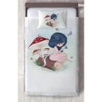 Mekta Home Bebek ve Çocuk Odası Mantar ve Prenses Kız Desenli Yatak Örtüsü - Renkli - 140 x 220 cm