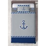 Mekta Home Bebek ve Çocuk Odası Mavi Çapa Desenli Yatak Örtüsü - Renkli - 140 x 220 cm