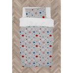 Mekta Home Bebek ve Çocuk Odası Mavi Kırmızı Yıldız Desenli Nevresim Takımı - Renkli - 160 x 230 cm