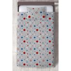 Mekta Home Bebek ve Çocuk Odası Mavi Kırmızı Yıldız Desenli Yatak Örtüsü - Renkli - 140 x 220 cm