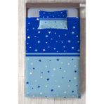 Mekta Home Bebek ve Çocuk Odası Mavi Lacivert Yıldız Desenli Yatak Örtüsü - Renkli - 140 x 220 cm