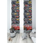 Mekta Home Bebek ve Çocuk Odası Mcqueen ve Yol Desenli 2 Kanat Fon Perde - 140 x 260 cm - Renkli