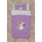 Mekta Home Bebek ve Çocuk Odası Mor Unicorn Desenli Nevresim Takımı - Renkli - 160 x 230 cm