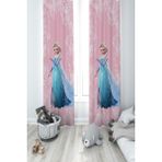 Mekta Home Bebek ve Çocuk Odası Motifli Elsa Desenli Pembe 2 Kanat Fon Perde - 100 x 270 cm - Renkli