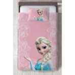 Mekta Home Bebek ve Çocuk Odası Motifli Elsa Desenli Pembe Yatak Örtüsü - Renkli - 140 x 220 cm