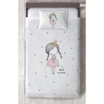 Mekta Home Bebek ve Çocuk Odası Örgülü Saçlı Prenses Kız Desenli Yatak Örtüsü - Renkli - 140 x 220 cm