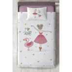 Mekta Home Bebek ve Çocuk Odası Pembe Balerin ve Kuğu Desenli Yatak Örtüsü - Renkli - 140 x 220 cm