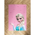 Mekta Home Bebek ve Çocuk Odası Pembe Elsa Desenli Halı - Renkli - 150 x 200 cm