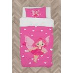 Mekta Home Bebek ve Çocuk Odası Peri Kız ve Kalp Desenli Nevresim Takımı - Renkli - 160 x 230 cm