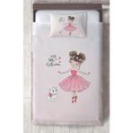 Mekta Home Bebek ve Çocuk Odası Prenses Kız ve Kedi Desenli Yatak Örtüsü - Renkli - 140 x 220 cm