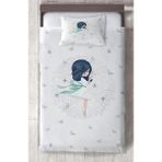Mekta Home Bebek ve Çocuk Odası Prenses Kız ve Renkli Kelebek Desenli Yatak Örtüsü - 140 x 220 cm