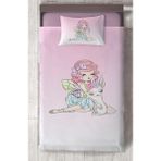 Mekta Home Bebek ve Çocuk Odası Prenses Kız ve Tatlı Kedi Desenli Yatak Örtüsü - Renkli - 140 x 220 cm