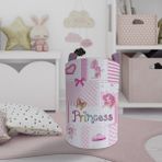 Mekta Home Bebek ve Çocuk Odası Princess Desenli Pembe Oyuncak Sepeti - Renkli