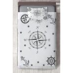 Mekta Home Bebek ve Çocuk Odası Pusula Desenli Yatak Örtüsü - Renkli - 140 x 220 cm
