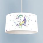 Mekta Home Bebek ve Çocuk Odası Renkli Unicorn Desenli Beyaz Avize - 1