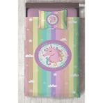 Mekta Home Bebek ve Çocuk Odası Renkli Unicorn Desenli Yatak Örtüsü - 140 x 220 cm