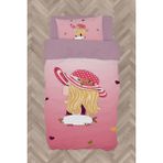 Mekta Home Bebek ve Çocuk Odası Şapkalı Prenses Kız Desenli Nevresim Takımı - Renkli - 160 x 230 cm