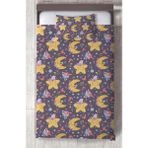 Mekta Home Bebek ve Çocuk Odası Şapkalı Yıldız ve Ay Desenli Yatak Örtüsü - Renkli - 140 x 220 cm