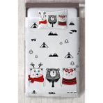 Mekta Home Bebek ve Çocuk Odası Sevimli 3'lü Ayı ve Yol Desenli Yatak Örtüsü - Renkli - 140 x 220 cm