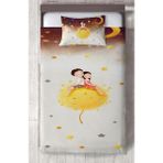 Mekta Home Bebek ve Çocuk Odası Sevimli Çocuklar Yıldız Desenli Yatak Örtüsü - Renkli - 140 x 220 cm