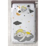 Mekta Home Bebek ve Çocuk Odası Sevimli Uyuyan Ayı Desenli Yatak Örtüsü - Renkli - 140 x 220 cm