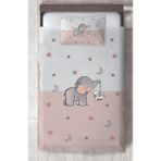 Mekta Home Bebek ve Çocuk Odası Sevimli Yavru Fil Desenli Yatak Örtüsü - Renkli - 140 x 220 cm