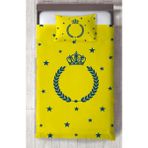 Mekta Home Bebek ve Çocuk Odası Taç ve Çelenk Desenli Sarı Yatak Örtüsü - Renkli - 140 x 220 cm