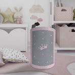 Mekta Home Bebek ve Çocuk Odası Taç Yıldız Desenli Çerçeveli Oyuncak Sepeti - Renkli