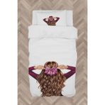 Mekta Home Bebek ve Çocuk Odası Tatlı Prenses Kız Desenli Nevresim Takımı - Renkli - 160 x 230 cm