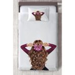 Mekta Home Bebek ve Çocuk Odası Tatlı Prenses Kız Desenli Yatak Örtüsü - Renkli - 140 x 220 cm