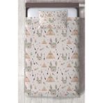 Mekta Home Bebek ve Çocuk Odası Tavşan ve Çadır Deseli Yatak Örtüsü - Renkli - 140 x 220 cm