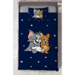 Mekta Home Bebek ve Çocuk Odası Tom ve Jery Desenli Yatak Örtüsü - Renkli - 140 x 220 cm