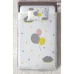 Mekta Home Bebek ve Çocuk Odası Üç Renkli Balon Desenli Yatak Örtüsü - 140 x 220 cm