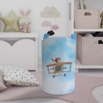 Mekta Home Bebek ve Çocuk Odası Uçak ve Küçük Pilot Desenli Oyuncak Sepeti - Renkli