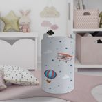 Mekta Home Bebek ve Çocuk Odası Uçak ve Uçan Balon Desenli Oyuncak Sepeti - Renkli