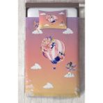 Mekta Home Bebek ve Çocuk Odası Uçan Balon ve Çiçek Desenli Yatak Örtüsü - Renkli - 140 x 220 cm