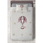 Mekta Home Bebek ve Çocuk Odası Uçan Balon ve Yıldızlar Desenli Yatak Örtüsü - Renkli - 140 x 220 cm