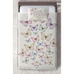 Mekta Home Bebek ve Çocuk Odası Uçan Kelebek Desenli Yatak Örtüsü - Renkli - 140 x 220 cm