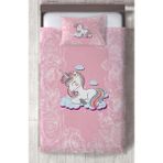 Mekta Home Bebek ve Çocuk Odası Unicorn ve Seksek Desenli Yatak Örtüsü - Renkli - 140 x 220 cm
